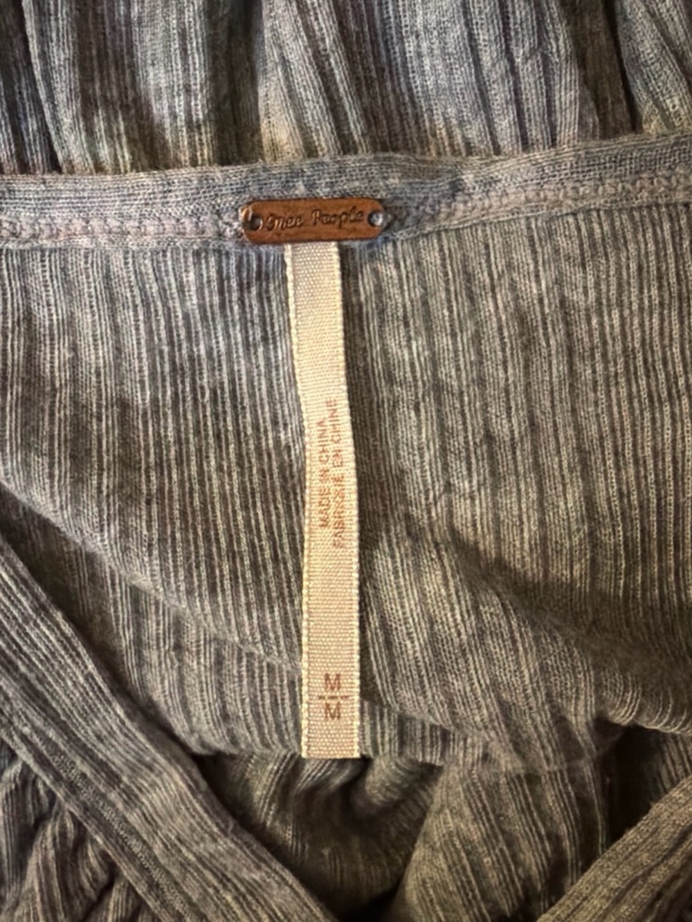 Free People Gray Ribbed Ruffle Camisole - Picture 3 of 4